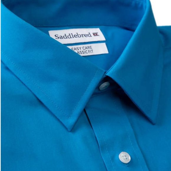 NWT Saddlebred Blue LS Easy Care Stretch Shirt - Picture 2 of 4